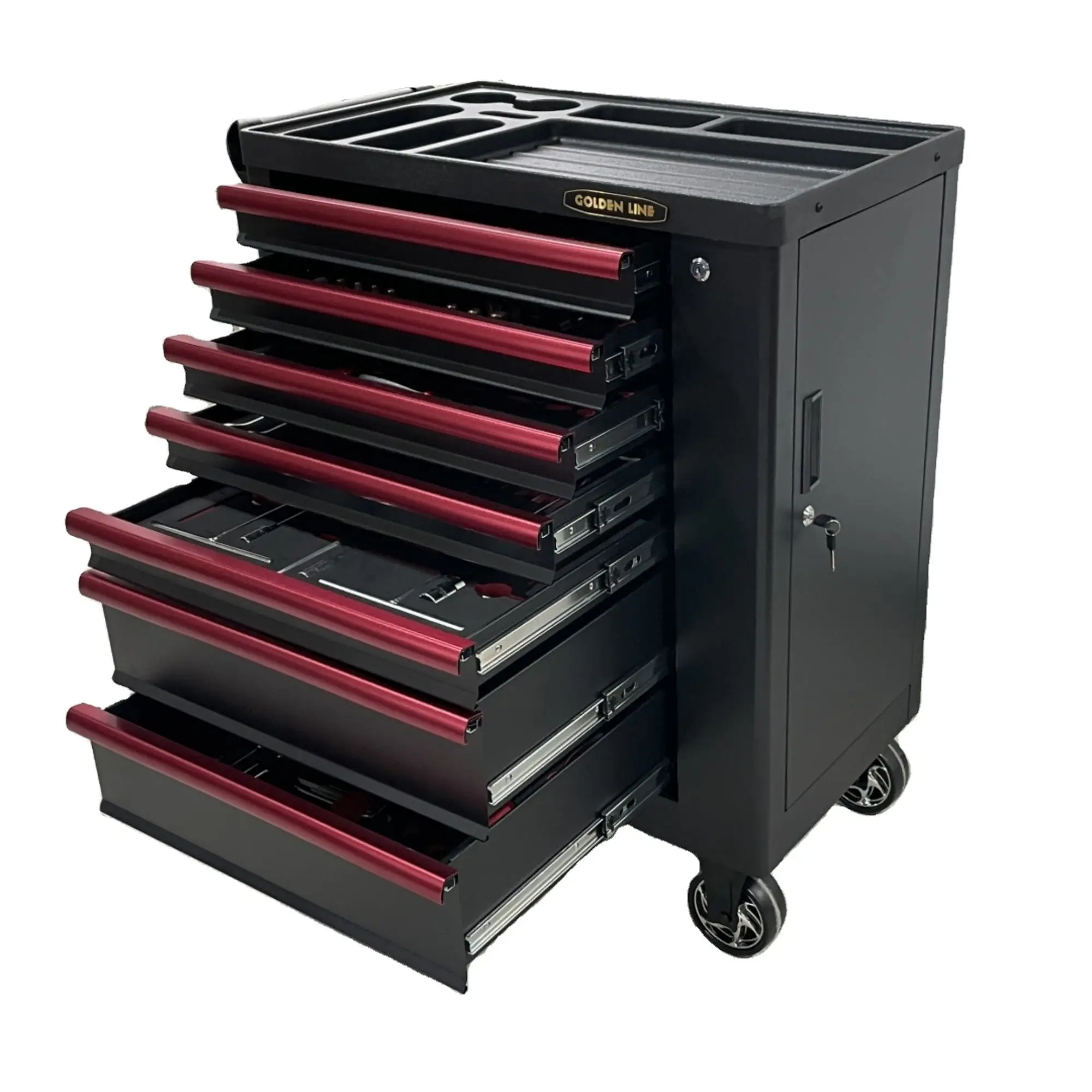

Hot Sale Classic Metal Storage Toolbox Roller Cabinet Tool Trolley with 7 Drawers Caixa De Ferramentas
