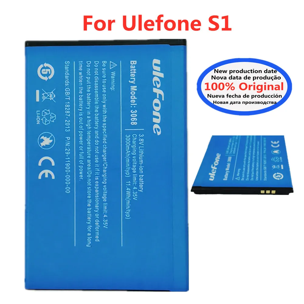 

New 100% Original Battery For Ulefone S1 S 1 3000mAh Phone Battery Bateria + Tracking Number