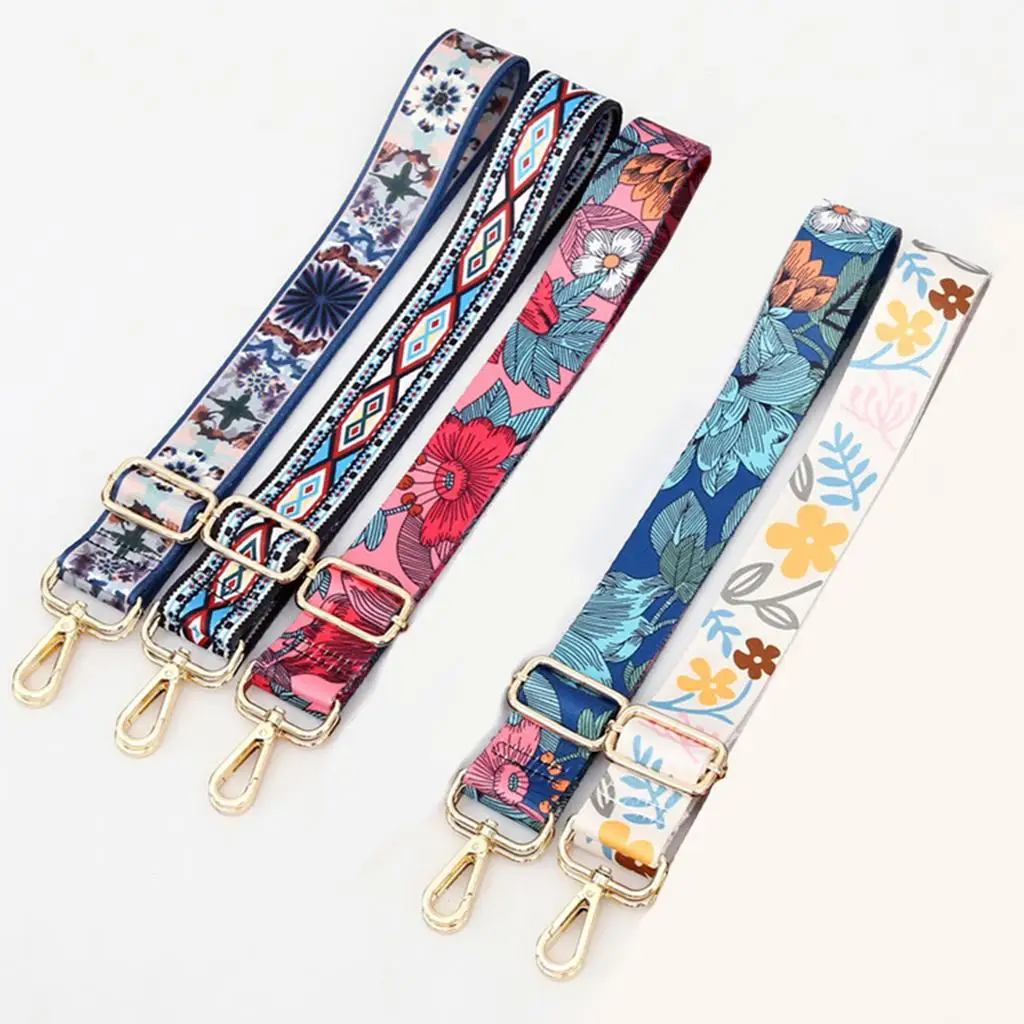 استبدال حزام المحفظة حقيبة الكتف Crossbody حزام الغيتار نمط متعدد الألوان قماش قابل للتعديل حقيبة يد كمبيوتر محمول مع أبازيم #1