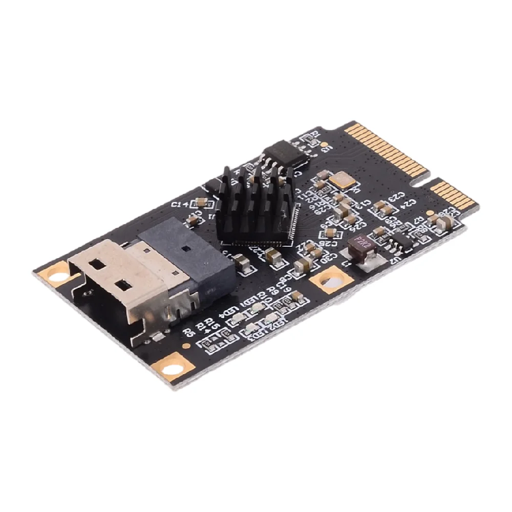 Mini PCIe إلى 4-port 6Gbps SATA SFF-8654 محول بطاقة الناهض توسيع مباشرة من خلال بطاقة غير صفيف لواجهة شبكة WIFI