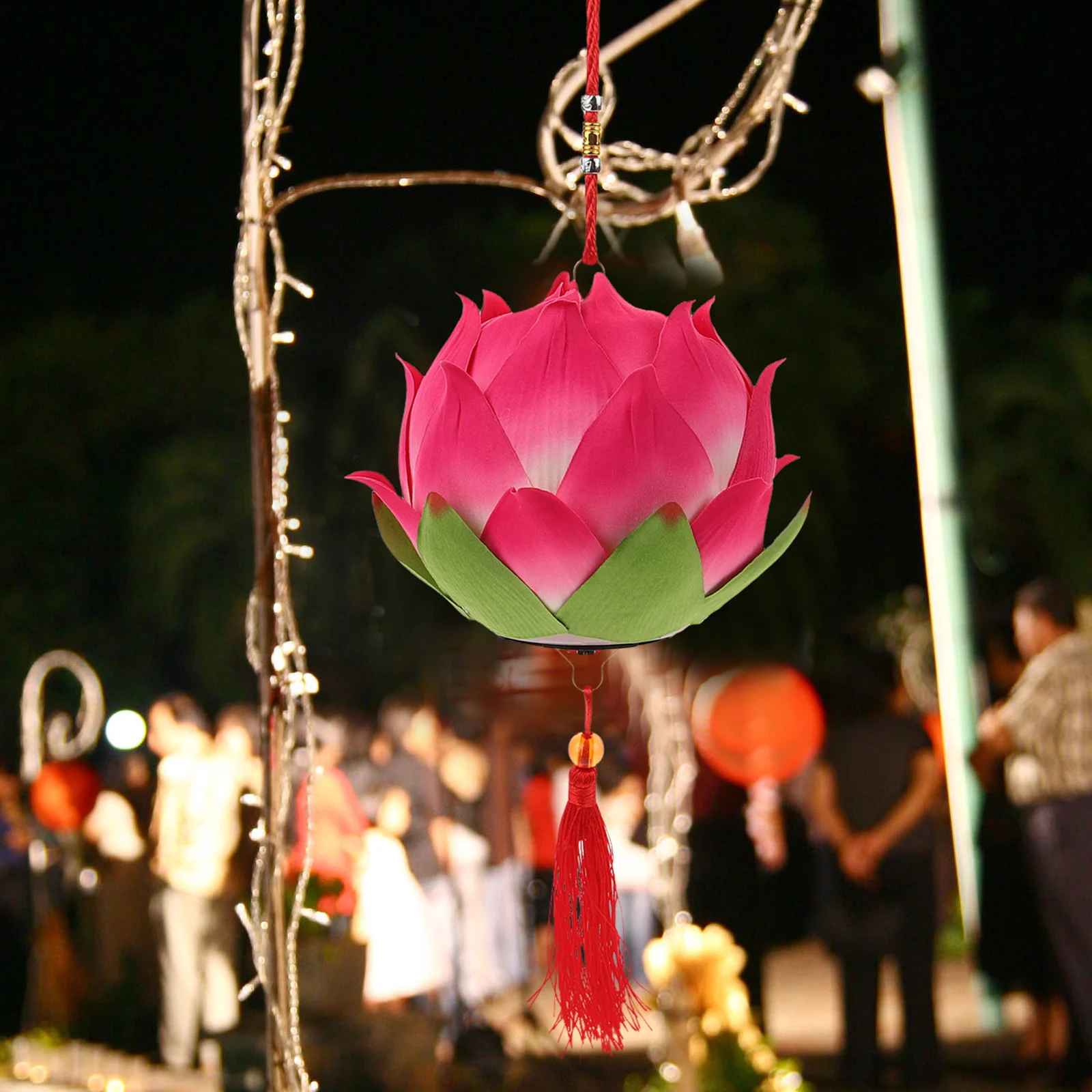 

Lantern DIY Lotus Lamp Light Cloth Plastic Lotus Lantern Mid Autumn Festival Props Solar Mid Autumn Festival Props Decorative