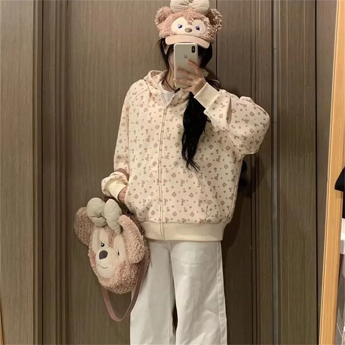 클래식 여성용 개성 풀오버 여행용 꽃무늬 프린팅 후드티 통기성 좋은 루즈핏 크루넥 스웨트셔츠 의류 활력