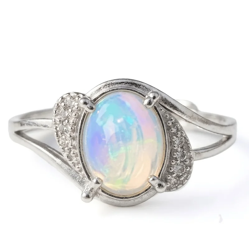 1pce 79mm Natural Opal Ring S925 Sterling Silver Ring | Play-of-Color | Glam | Christmas, Halloween, and Black Friday gifts 075