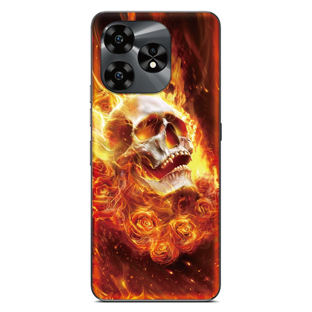 블랙뷰 웨이브 9C 8C 6C 샤크 9 컬러 6 8 오스칼 C80 C70 C30 프로 플랫 2 1C 타이거 13 12 10 폰 케이스용 카우 스컬 킹 커버