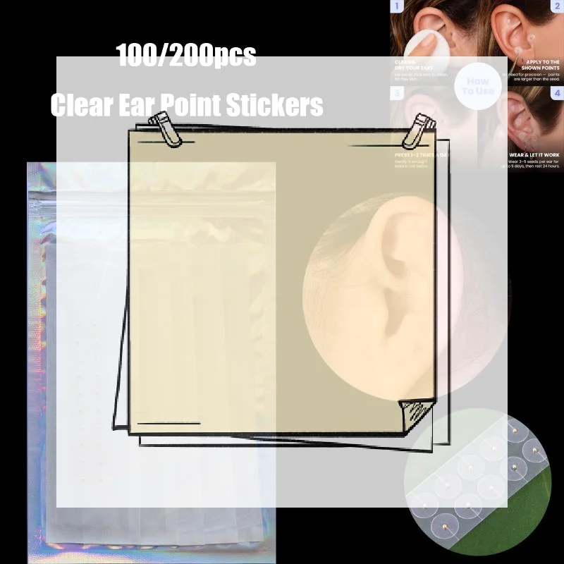 1/5/10 Sheets Ear Pressure Stick Acupuncture Magnetic Beads Auricular Ear Stickers Massage Ear Stickers Clear Ear Point Sticker