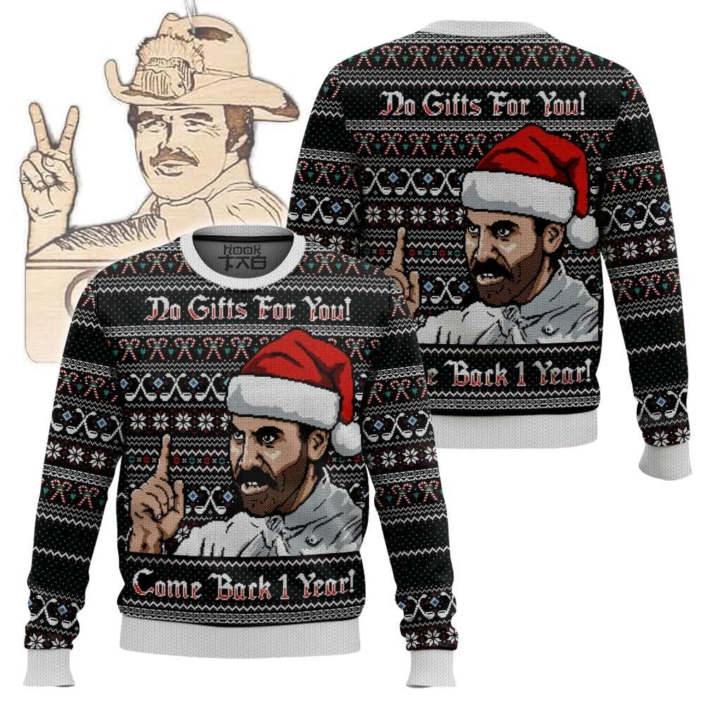 Nessun regalo per te Burt Reynolds brutto maglione di Natale divertente festa di festa pullover maglione di Natale per uomo donna regalo di Natale 2026