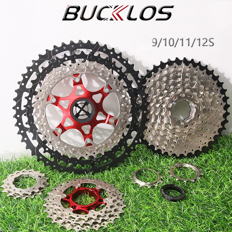 

BUCKLOS Bicycle Cassette 9/10/11/12Speed Freewheel 25/28/32/34/36/40/42/46/50/52T Sprocket HG Structure Flywheel for SHIMANO