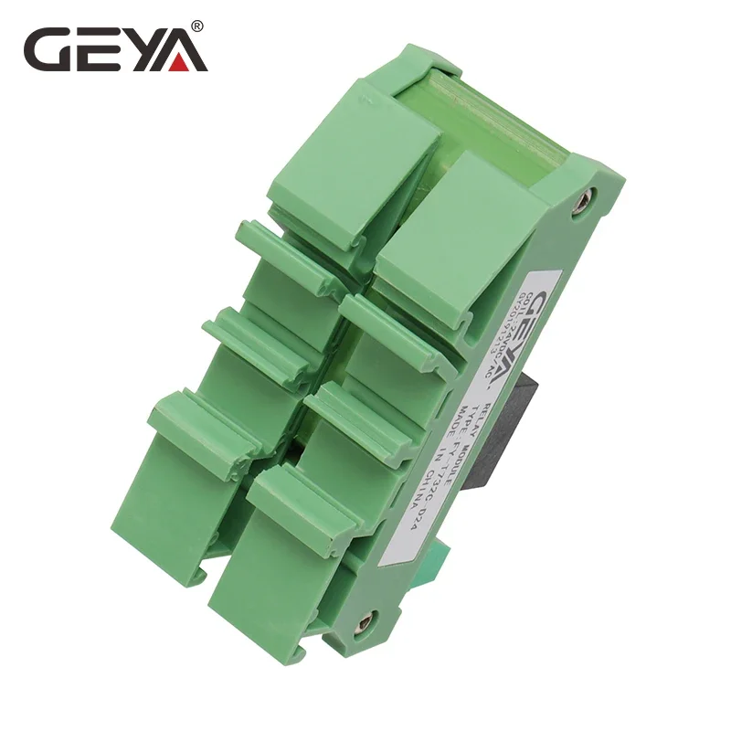 GEYA Din Rail Mounted 2 Channel Relay Module DC 24V 12V 230VAC Intermediate Power Relay Control Module 5VDC