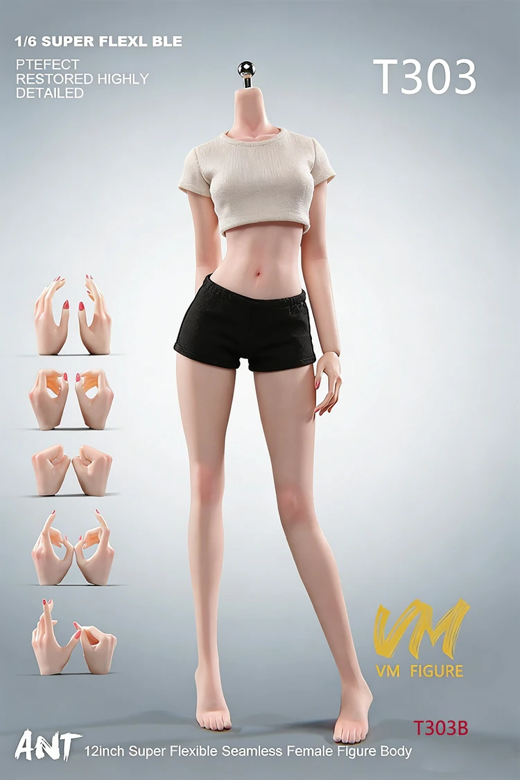 ANT AB001 T302 T303 T307 1/6 Schaal Vrouw Grote Borsten Super Flexibele Naadloze Lichaam 12 ''Vrouwelijke Soldaat Action Figure poppen Speelgoed