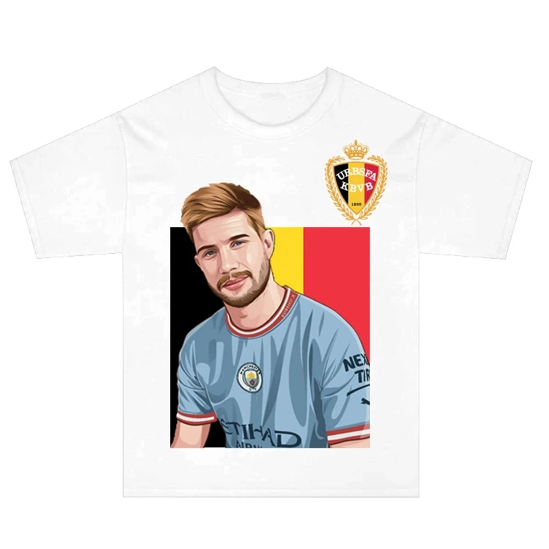 Mecz piłki nożnej Belgium drużyna piłki nożnej t-shirt męski i damski Y2K Top bawełniany Street Trend luźna moda codzienna koszulka Jersey