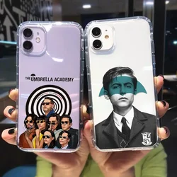 Cartoon The Umbrella Academy Clear Phone Case for IPhone 15 14 13 12 11 Pro 7 XS MAX X SE2 X XR 8Plus Soft Silicone Cover Fundas