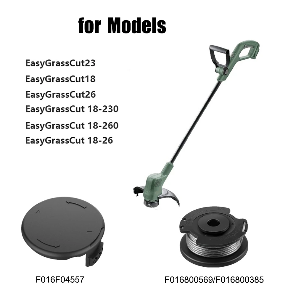 Recortadora de cuerdas F016800569, línea de carrete con cubierta de carrete F016F04557 para Bosch Easy Grass Cut ART 23SL 26SL, paquete de 3 unidades