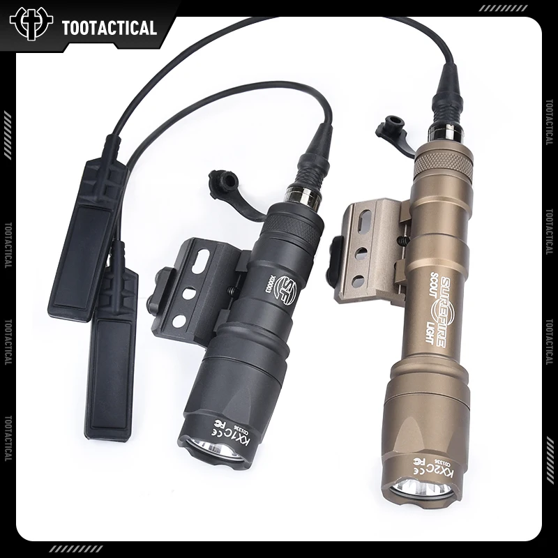 Tactical M300A Hunting Light Surefir M600C Scout Flashlight With Metal Offset Base Mount Set SF White Spotlight Fit 20 MM Rail