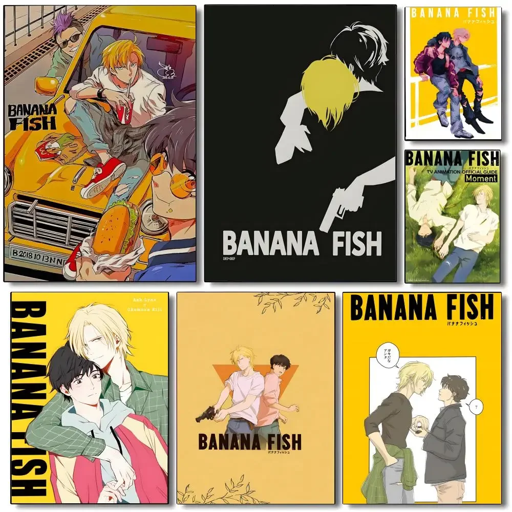 Póster de B-BANANA FISH, impresiones y carteles vintage de alta calidad para el hogar, bar, cafetería, arte de pared estético.