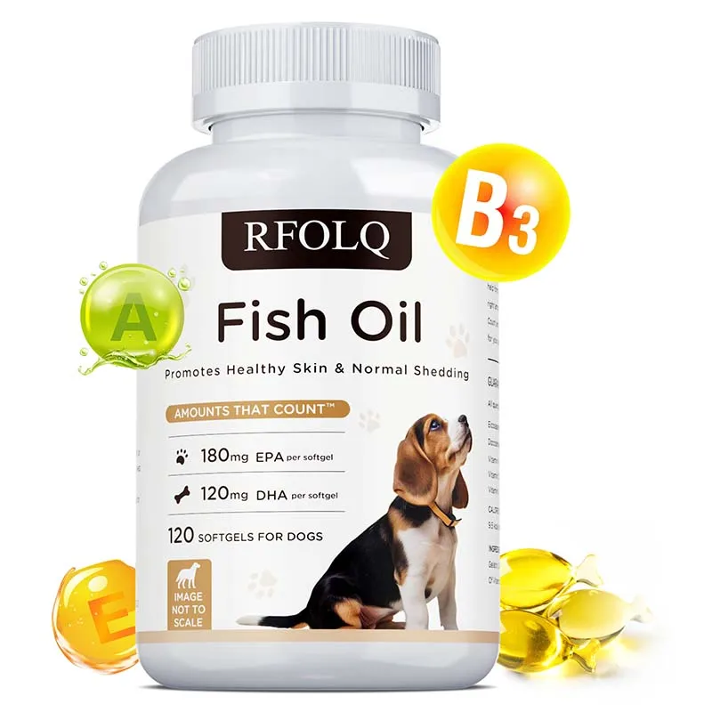

Fish Oil Supplements for Dogs - Soothes Dog Dandruff and Itchy Skin, Promotes Hair Shine, Supports Dog Dry Skin