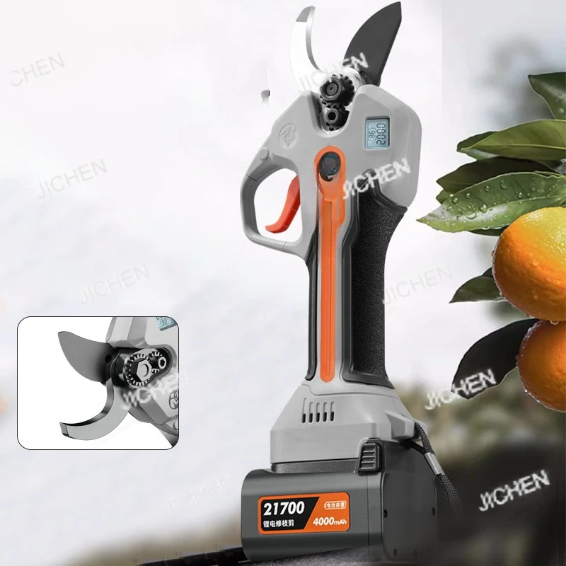 DD3344  Cut 60mm Garden Electric Shears LED Display  Tree Branch Cordless Pruning With Two Rechargeable Batteries Powered Pruner
