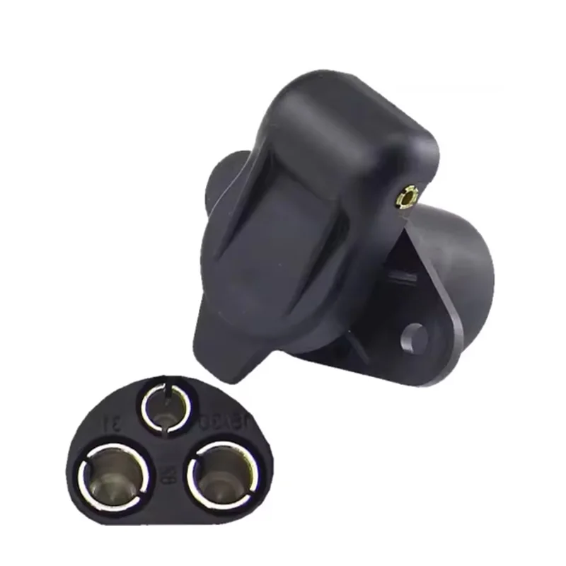 12V Round 3 Pole Plug Interface Adapter Socket Connector for Car Electronics Trailer Caravan Truck Vehicle