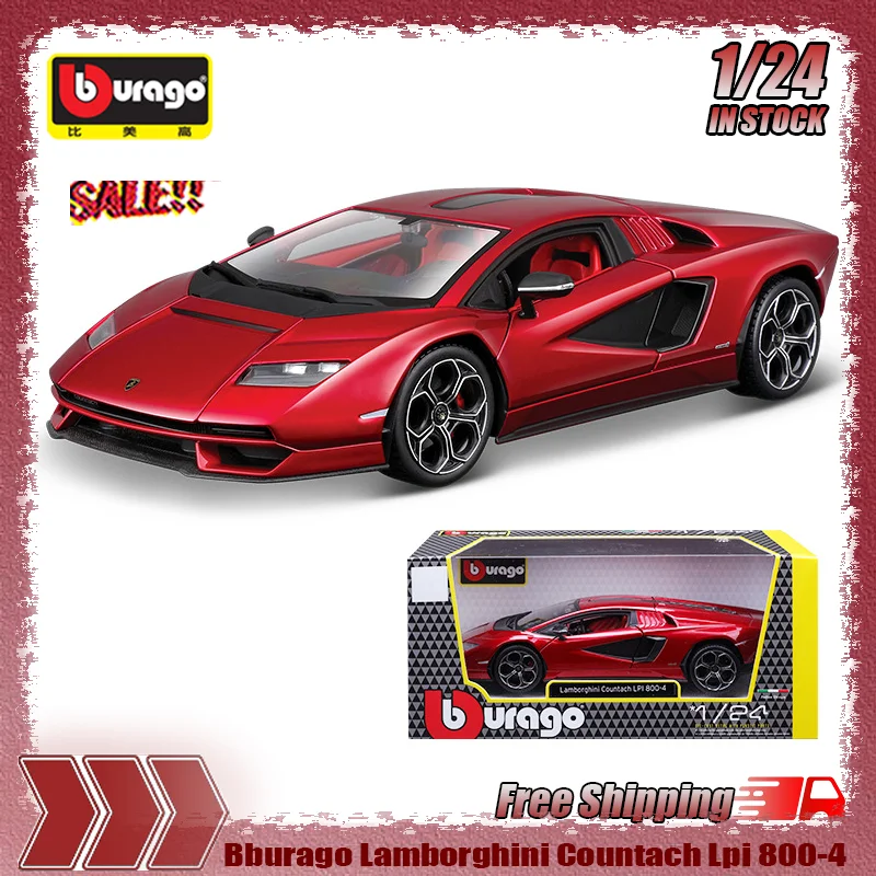 

New In Stock Bburago 1:24 Lamborghini Countach Lpi 800 4 Simulation Alloy Miniature Die-Cast Car Model Custom Children Toys Gift