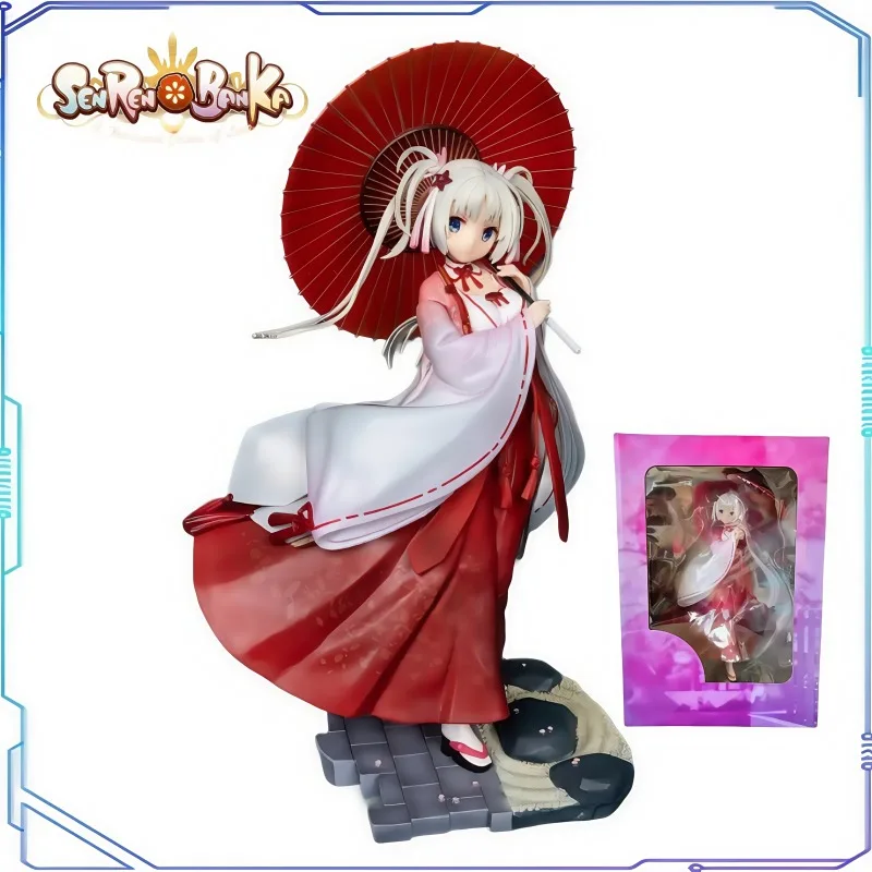 27CM Senren Banka T Rain_Tsukuyomi Cat-eared Witch Holding An Umbrella Game Peripheral Boxed Figure Statue Collection Model Gift