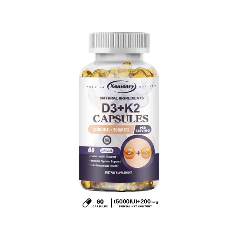 Naturally Ingredients Vitamin D3+K2 Capsules - Boost Immunity, Heart, Joint and Bone Health