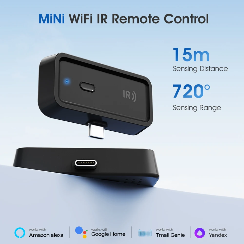 جهاز تحكم عن بعد بالأشعة تحت الحمراء WiFi BT متوافق مع جهاز التحكم عن بعد للتلفزيون بالأشعة تحت الحمراء Alexa/Google Assistant