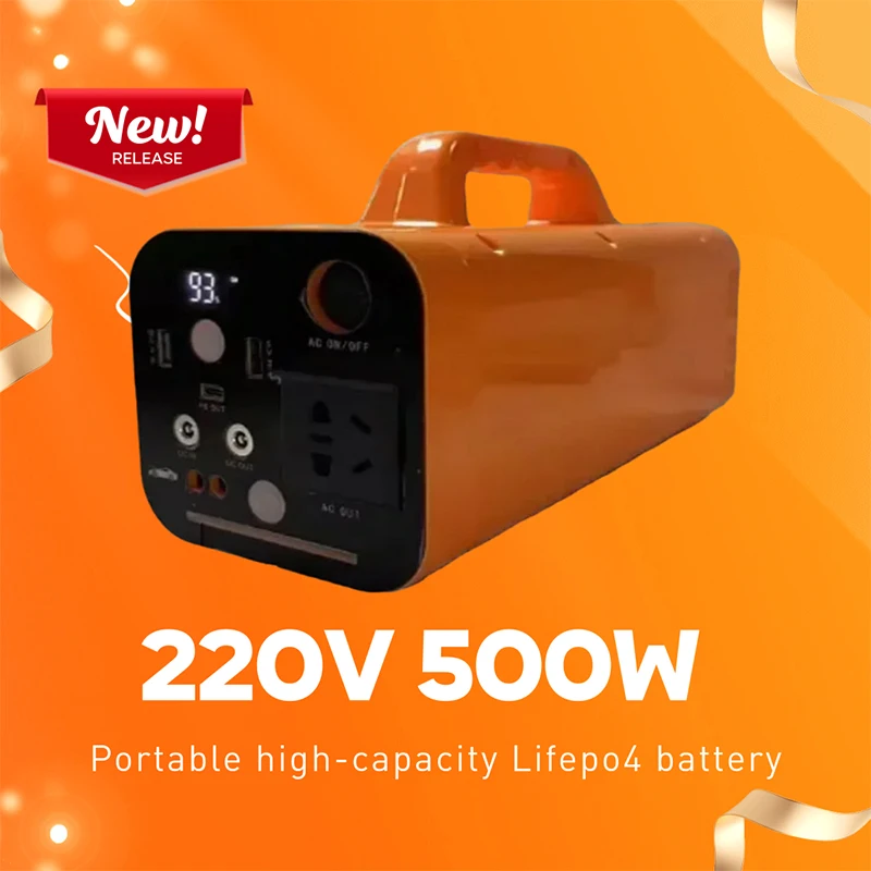 220V 500W portable outdoor power bank 80000MAH large capacity emergency power bank Lifepo4 battery power station 300W lighting