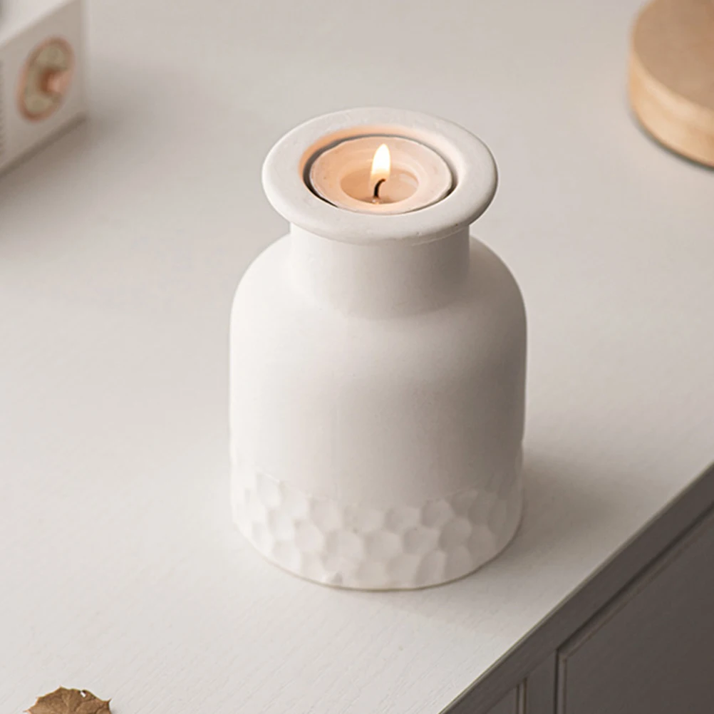 

White Ceramic Holder Tall Incense Burner Pillar Candlestick for Living Room Home Wedding Party Christmas Decoration