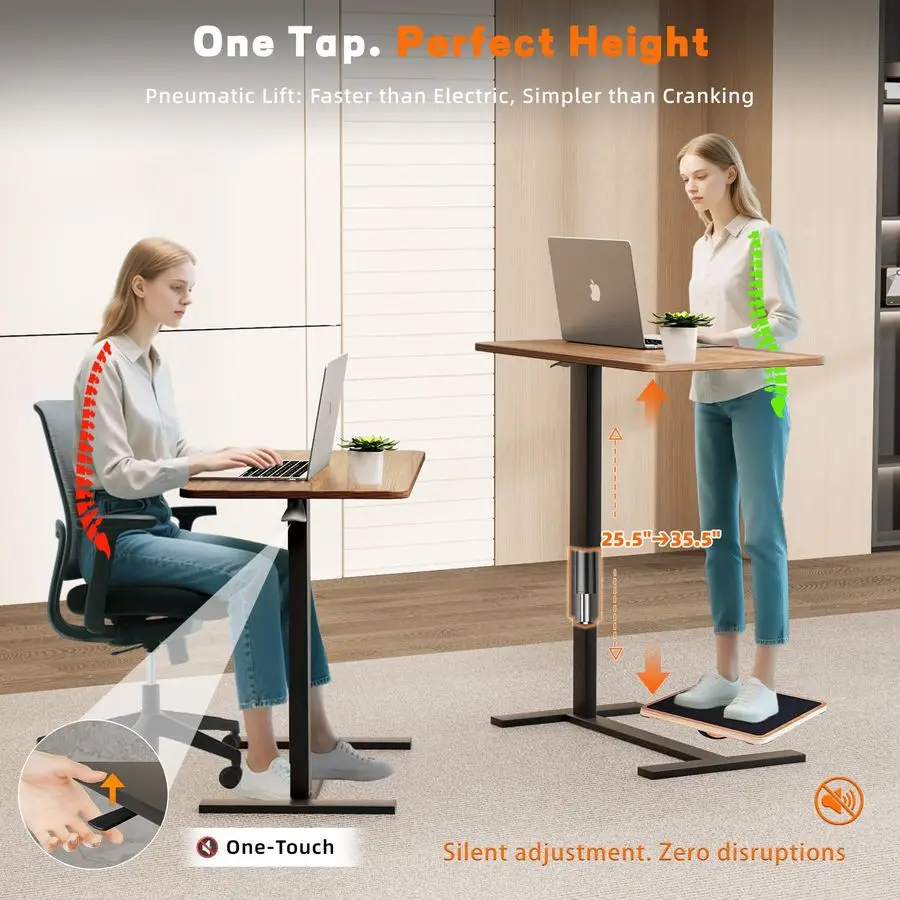 Overbed Bedside Table with Wheels, Adjustable Hospital Over Bed Table, Rolling Laptop Table, Medical Bed Side Table