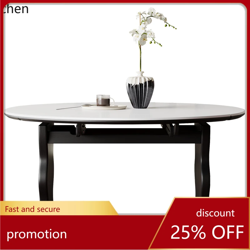 

Обеденный стол ZML из массива дерева, раскладной, трансформируемый, круглый, черный, премиум-класса