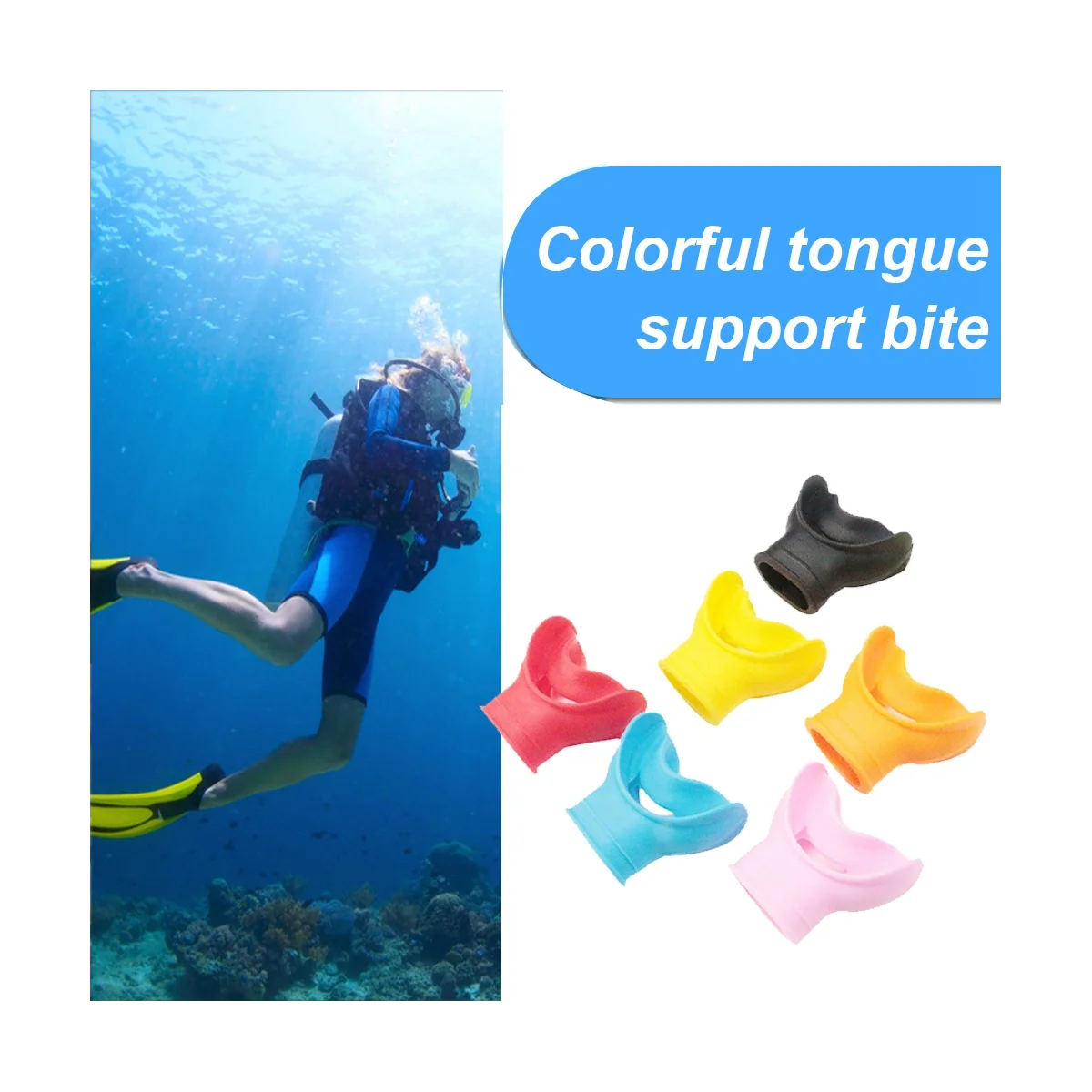 Imagem -02 - Scuba Diving Silicone Mouthpieces Snorkel Regulador Colorido Subaquático Respiração Acessórios Segunda Fase Rosa