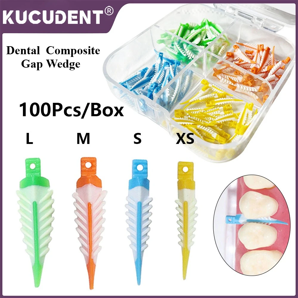 

100Pcs/Box Dental Interdental Wedges Sealing Composite Wedge Silicone Suitable Adaptive for Tooth Restoration Dentist Materials