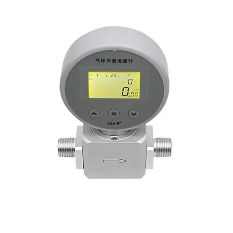 AD23-Compressed Air Oxygen Nitrogen Gas Flow Meter 0-200L/Min AMS2106 NPT1/4 Digital Display Mass