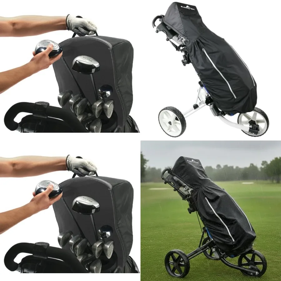 

RainTek, Waterproof Golf Bag Rain Protection Cover with Hood, For Golf Push Carts, Golf Cart Accessories, Made to Keep Your Gol