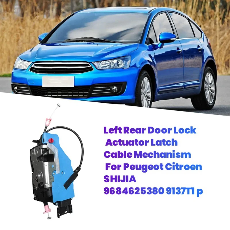 1Pair Car Rear Door Lock Actuator 9684625380 9684625280 For Peugeot Citroen Door Latch Cable Mechanism 9137T1 9138X9