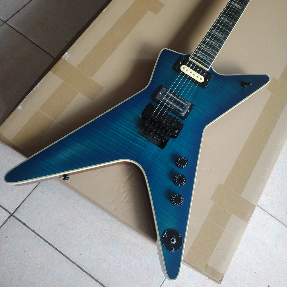 WA SHBURN DIDN\'T ME blue flame maple top electric guitar in stock, requires more detailed pictures to contact,quick delivery,