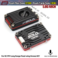 Rush Max Solo 2.5W VTX Built-In Cooling Fan CNC Shell Rush Tank Solo 1.6W 5.8G 48CH High Power Video Transmitter for FPV Drone