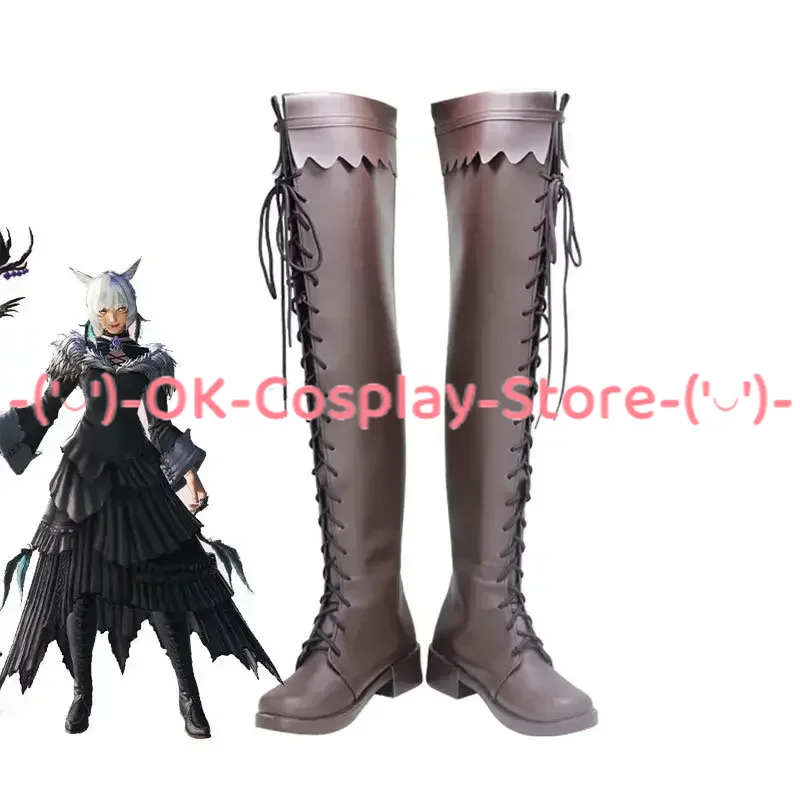 

Game FF14 Y'shtola Cosplay Shoes PU Leather Shoes Halloween Carnival Boots Cosplay Prop Custom Made