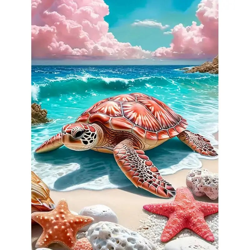 

RUOPOTY Sea Turtle Paint By Numbers Picture Art Supplies Animal Classic Handicraft Art DIY Color by Number for Beginner