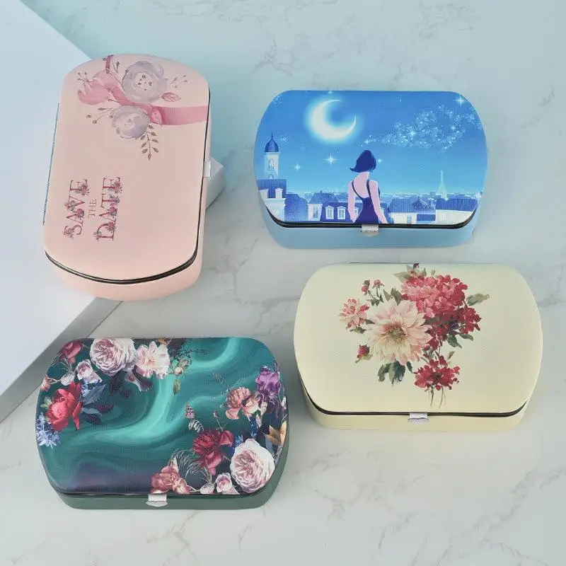 

Simple Stylish Printed Jewelry Storage Box Handmade Bracelet Earring Organizer Box Medium Size for Cross-Border