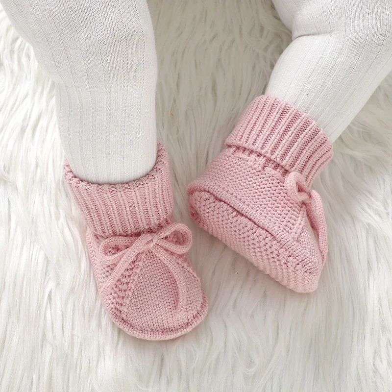 Sepatu rajut bayi, alas kaki anak laki-laki perempuan baru lahir, Fashion, dasi kupu-kupu, 0-18 bulan, aksesoris pakaian balita, tempat tidur pertama bayi Super lembut