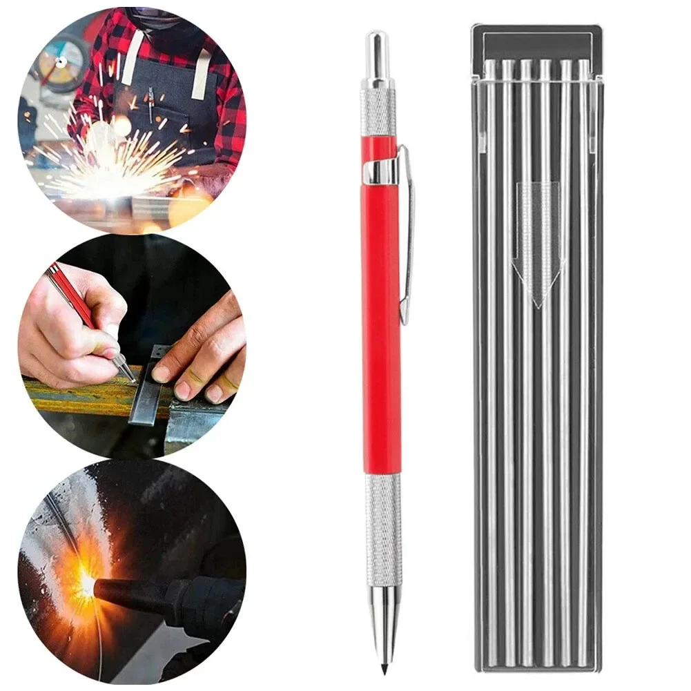 Welders Pencil With 12 PCS Streak Refills For Tube Pipe Fitter (Silver Refill) Woodworking Machinery & Accessories