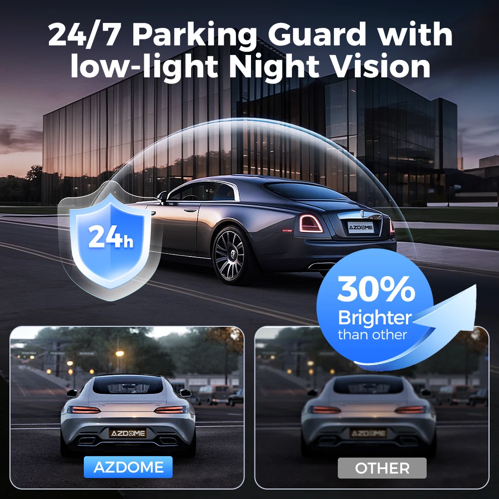 AZDOME Dash Cam M660 2K + 3*1080P 4CH Auto DVR GPS 5G Wifi Ingebouwde 128GB eMMC Spraakbesturing 24H Parkeermonitor Super Nachtzicht