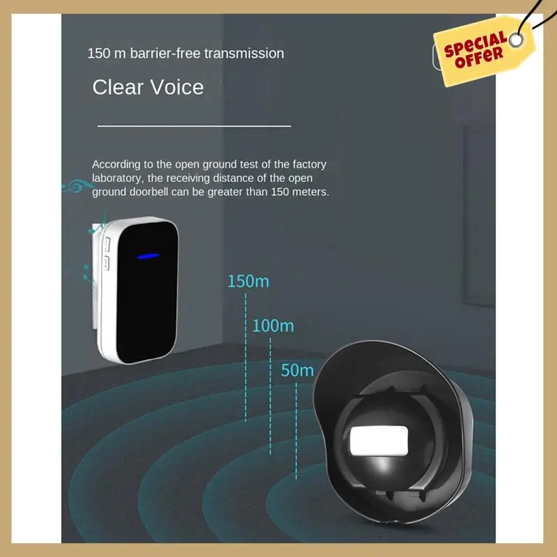 مقاوم للماء مستشعر لاسلكي جرس الباب فناء 200 متر مسافة إنذار مخزن دينغ جهاز ترحيب الولايات المتحدة التوصيل سهلة التركيب