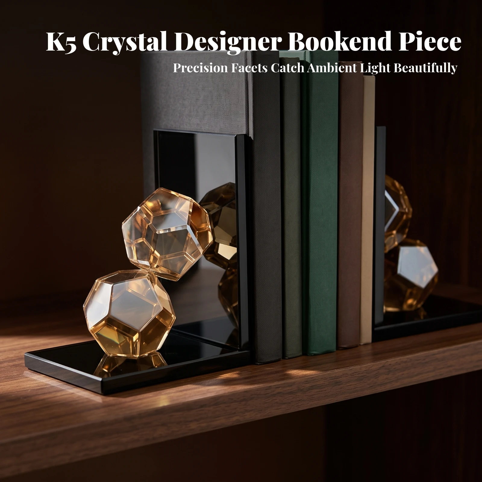 Football Bookend Unique Crystal Bookend Decorative Bookends Polished Book End Elegant for Bookshelf, Office Desk