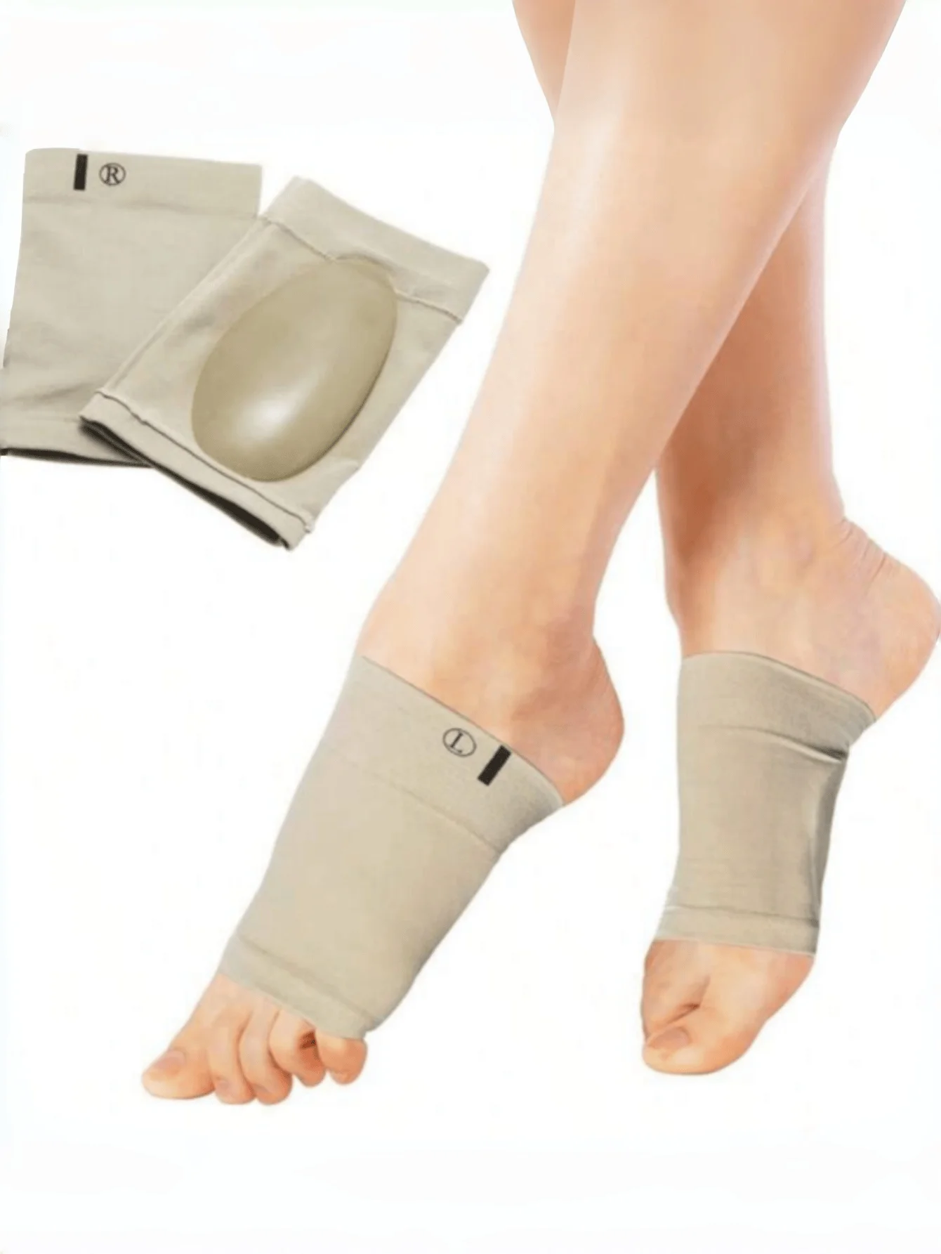 زوج واحد من أكمام القدم الداعمة للقوس، ودعم قوس للجنسين مع وسادات سيليكون، وتخفف ضغط المشي #2