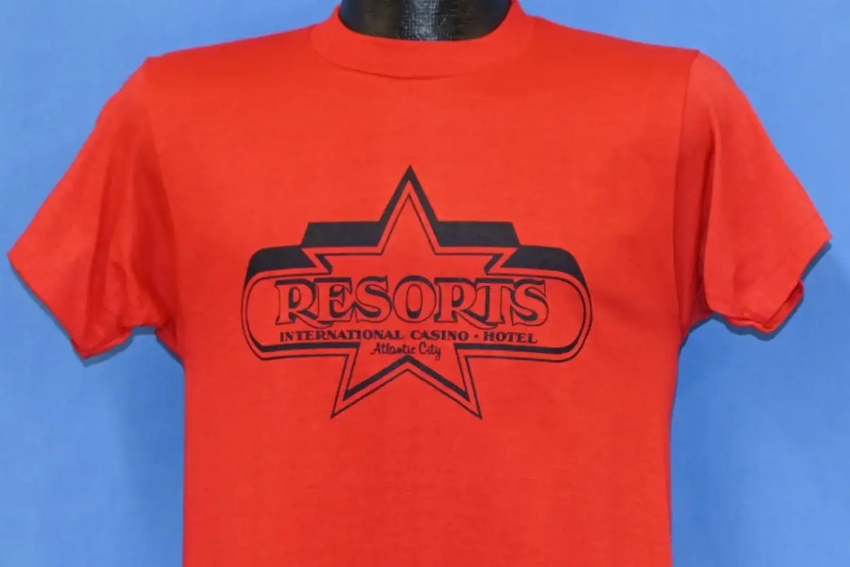 

Футболка 80-х годов Resorts Casino Hotel Atlantic City Shore, маленькая