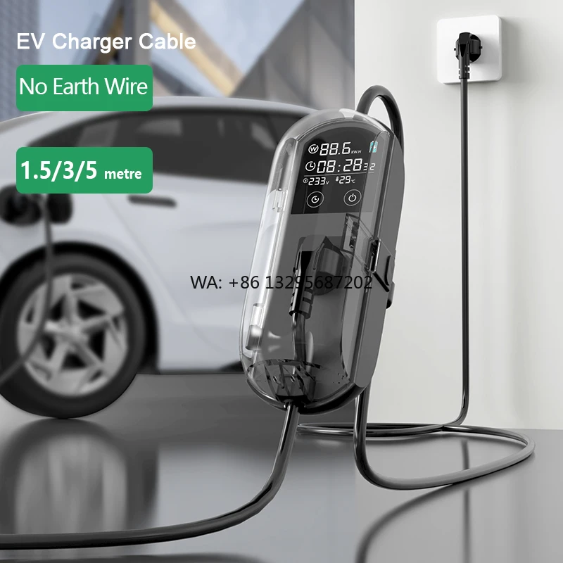 

Portable EV Charger Extension Cord Ground-Free Adapter Custom UK Brazil India EU Plugs