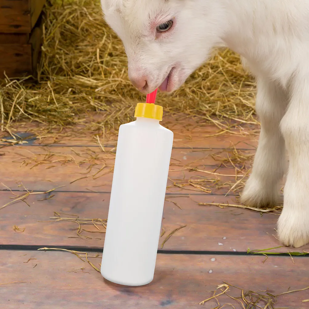 

5 set Lamb Feeding Bottle 400ml 4 Sets with 4 Long Nipples PVC Material Easy Clean Pet Goat Calf Sheep Feeder Milk Supplies