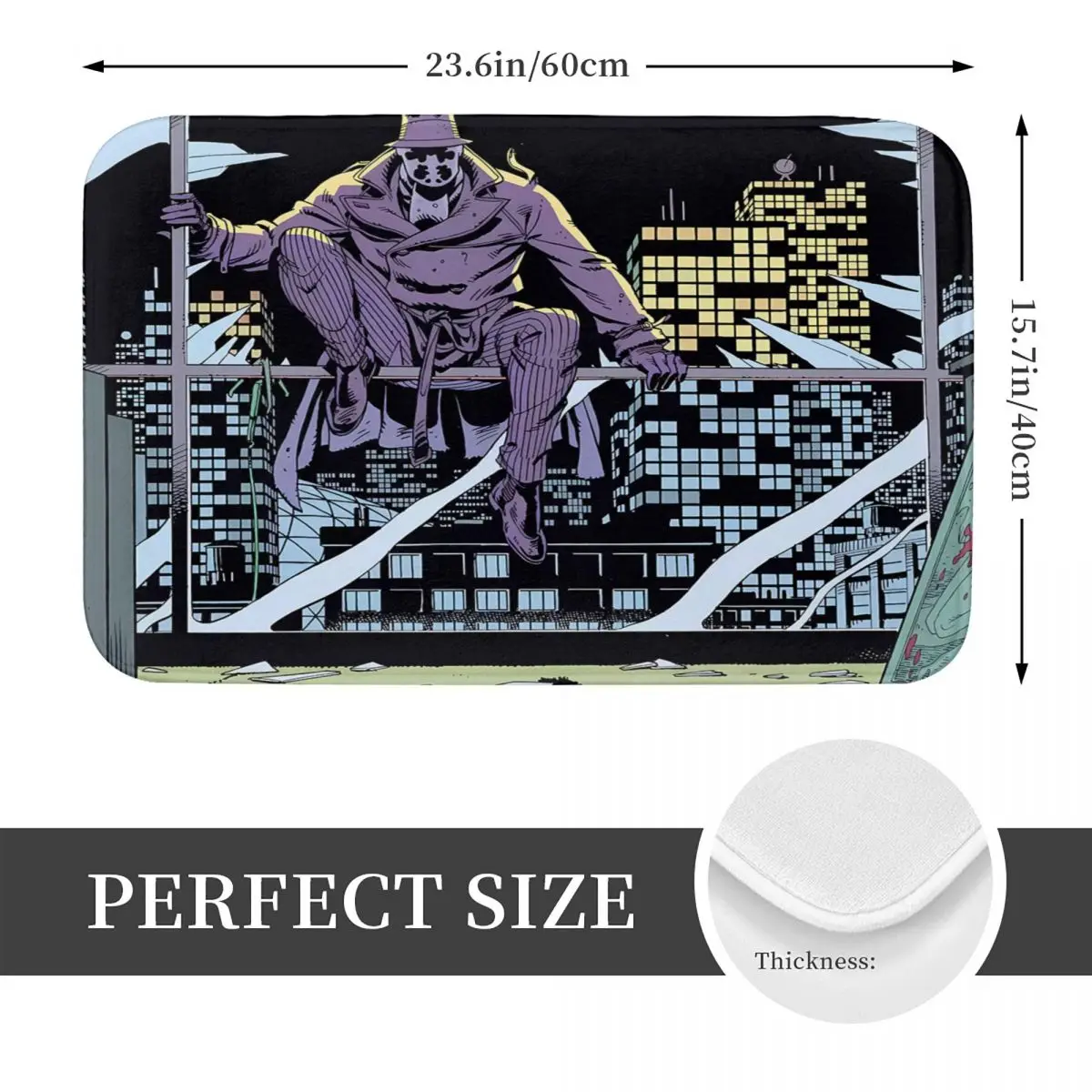 Rorschach 창문, 살인 코미디 카펫, 폴리 에스터 바닥 매트, 트렌디 실내 출입구, 40x60cm