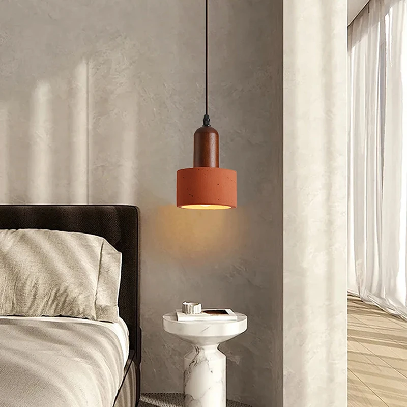 

Led Circular Home Pendant Light Themed Restaurant Retro Atmosphere Red Chandelier Modern Bedroom Bedside Table Ceiling Lighting